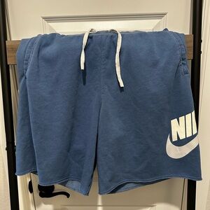 Nike Athletic Shorts in Blue with White Logo